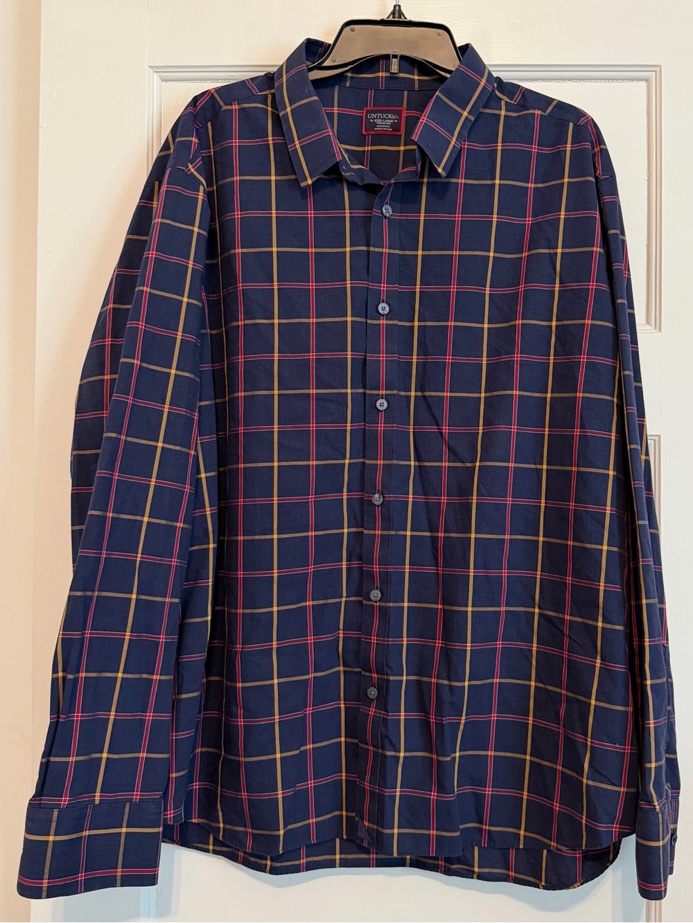 UNTUCKit Giorgio WF Shirt Mens 3XL XXXL Wrinkle Free Plaid 100% Cotton Button Up